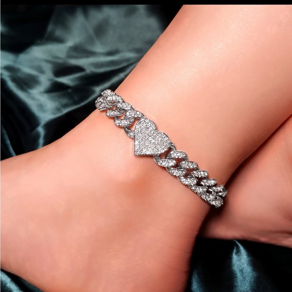 Cuban link heart anklet - Picture 4 of 4